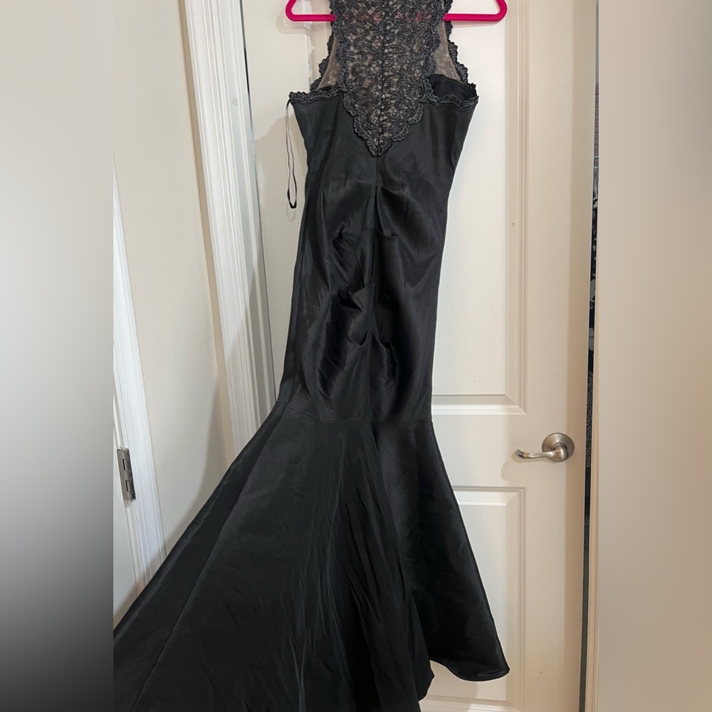 Xscape Mermaid Black Lace Floral Dress - Picture 6 of 8